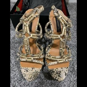 Steve Madden - worn once - Size 10 - has ankle wrap around with buckle